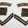 Set of WW2 10th East Lancashire Bn. (Blackburn) Home Guard Arm Badges & Insignia