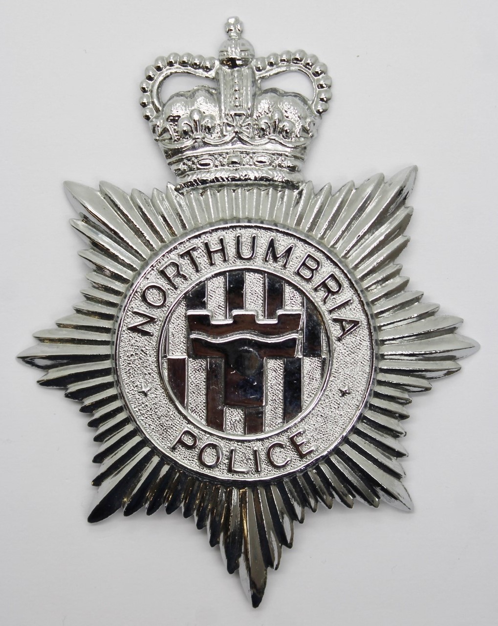 Northumbria Police Helmet Plate - Queen's Crown