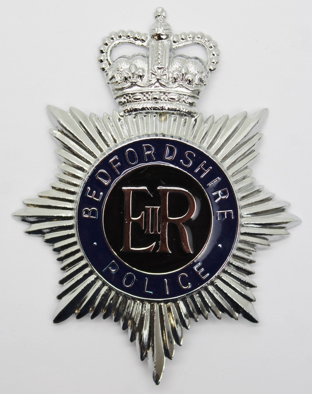 Bedfordshire Police Enamelled Helmet Plate - Queen's Crown