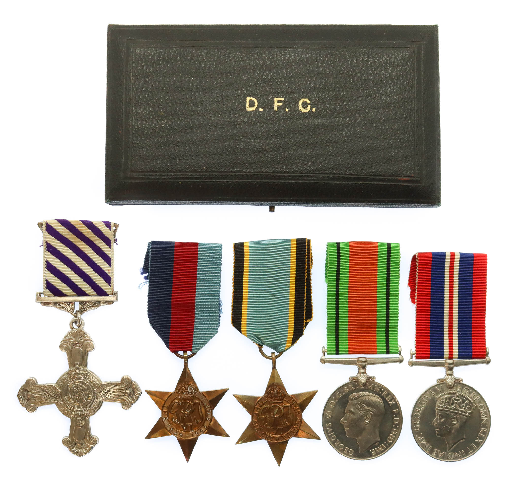 WW2 'Special Duties' D.F.C. Medal Group of Five with Log Book - Flt. Lt. (Navigator) R.H. Sutton, 161 (Special Duties) Squadron, Royal Air Force