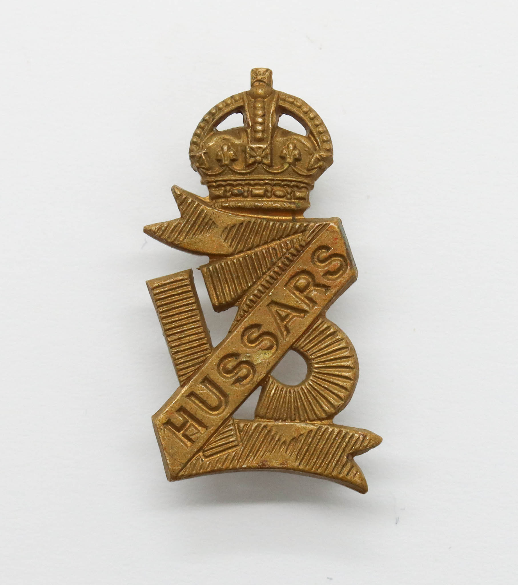 13th Hussars Collar Badge - King's Crown