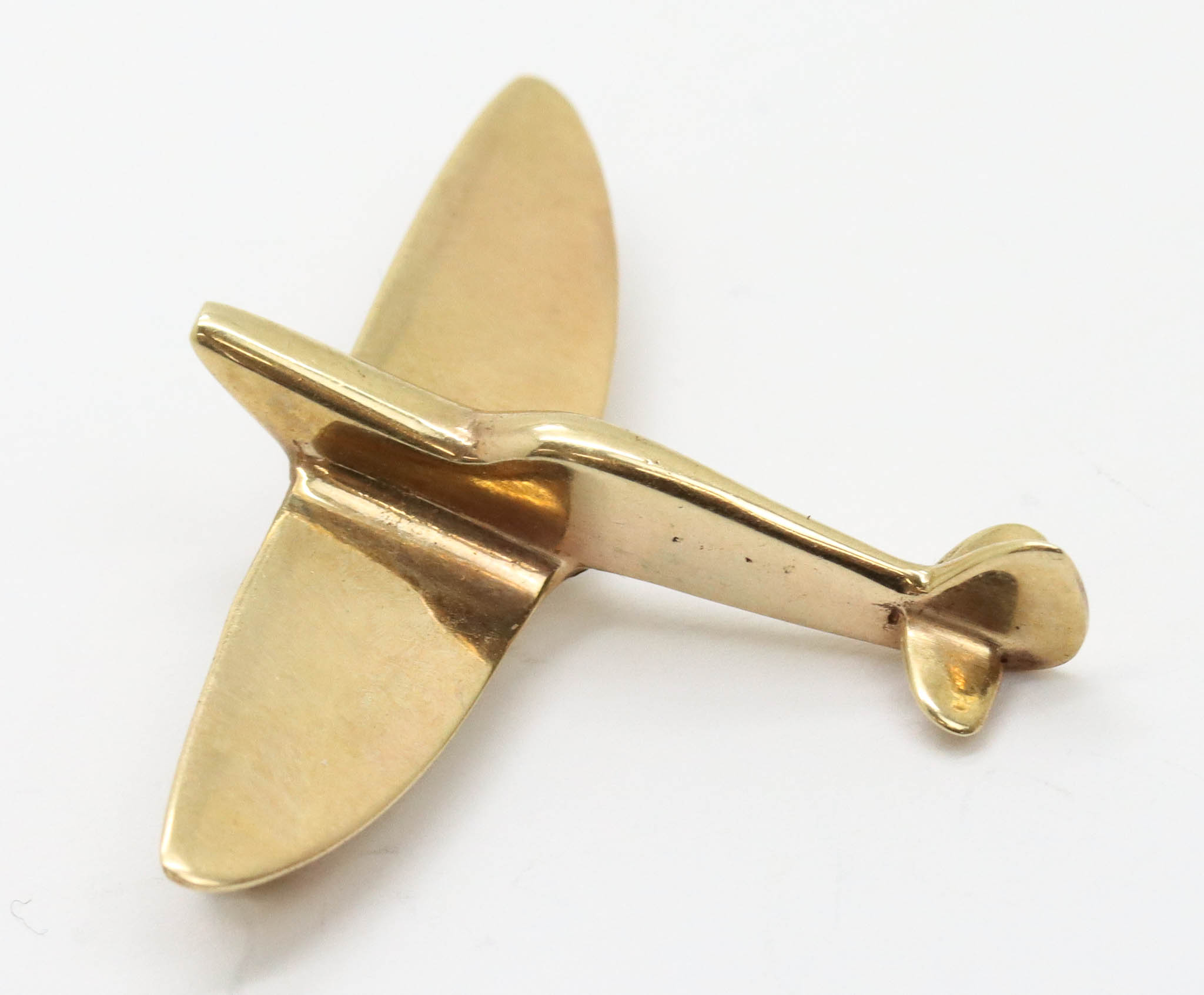 Royal Air Force (R.A.F.) 9ct Hallmarked Gold Spitfire Sweetheart Brooch