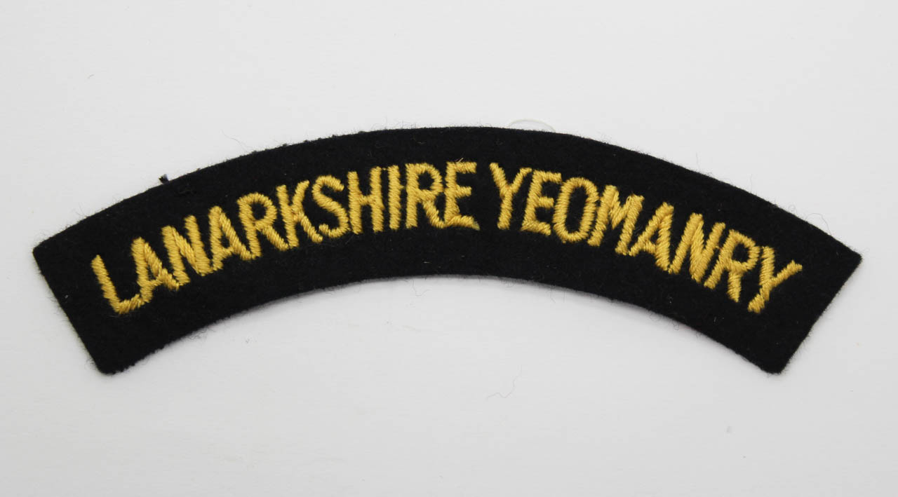 Lanarkshire Yeomanry (LANARKSHIRE YEOMANRY) Cloth Shoulder Title