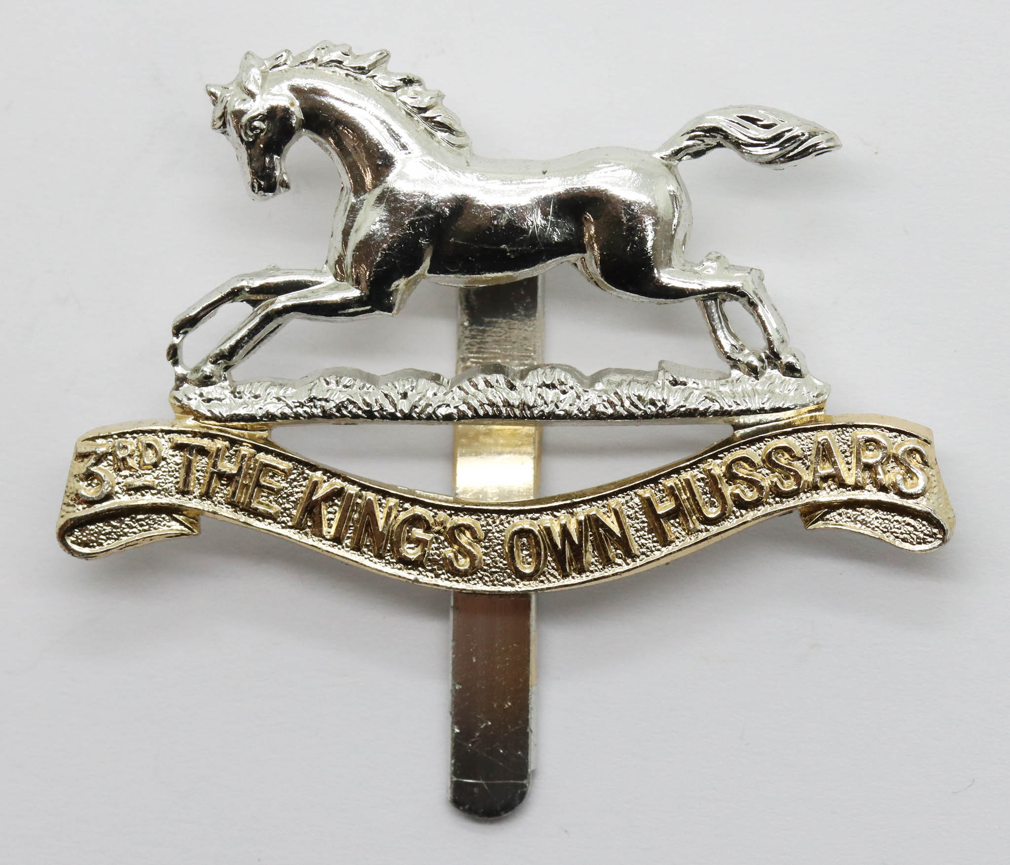 3rd The King's Own Hussars Anodised (Staybrite) Cap Badge