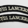 Pair of 17th/21st Lancers (17/21 LANCERS) Cloth Shoulder Titles
