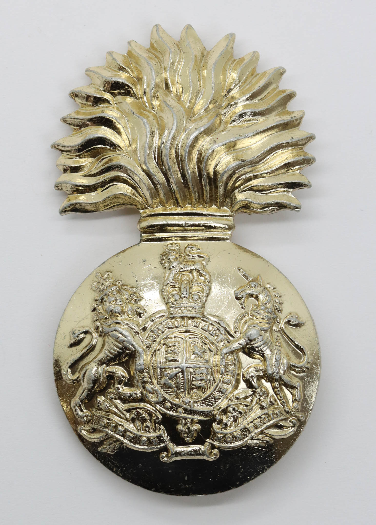 Royal Scots Fusiliers Anodised (Staybrite) Cap Badge - Queen's Crown
