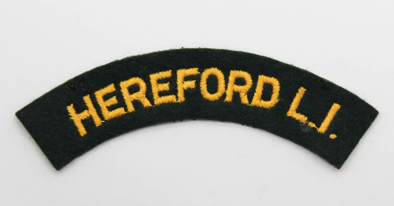Herefordshire Light Infantry (HEREFORD L.I.) Cloth Shoulder Title