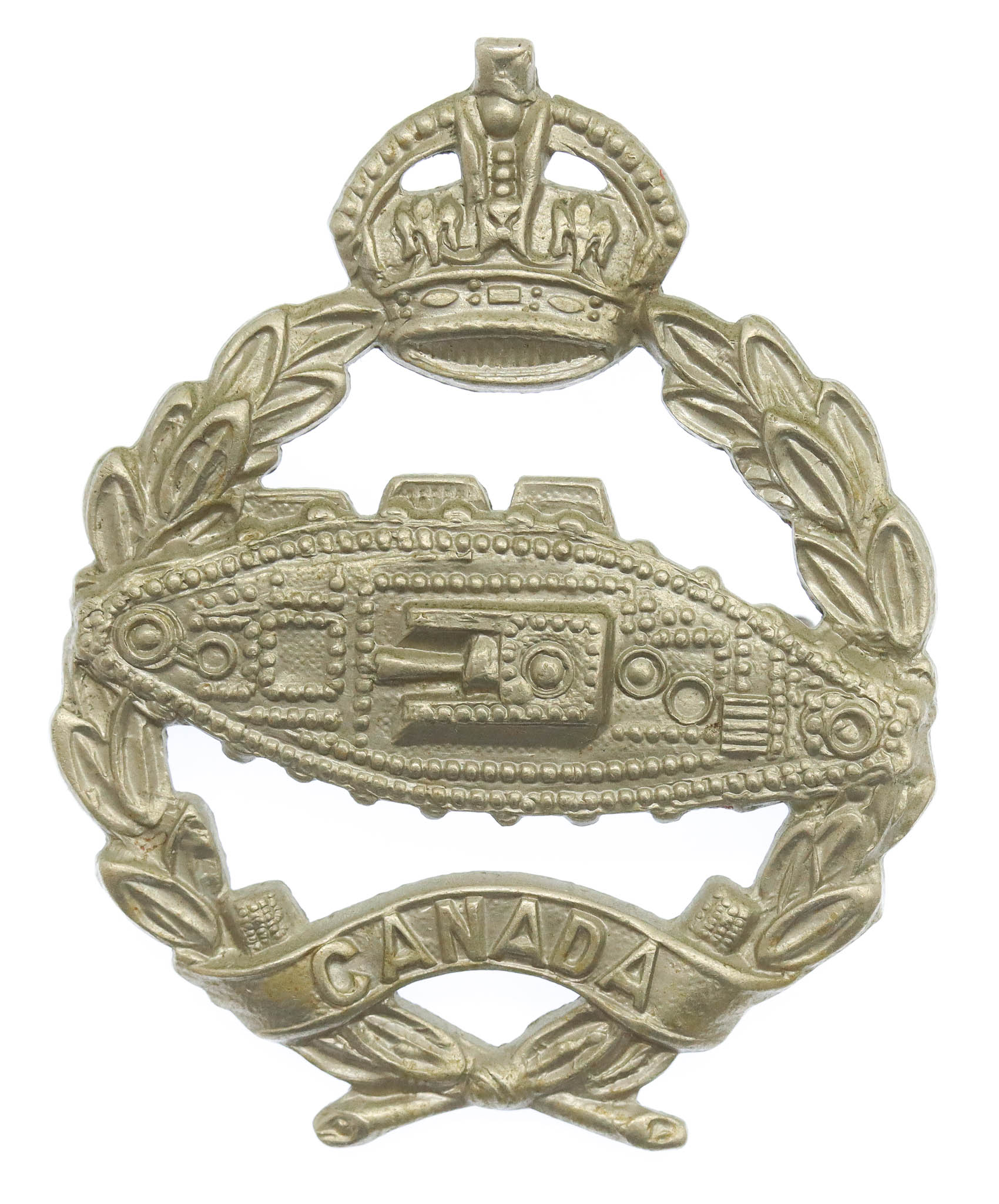Canadian Tank Corps Cap Badge - King's Crown