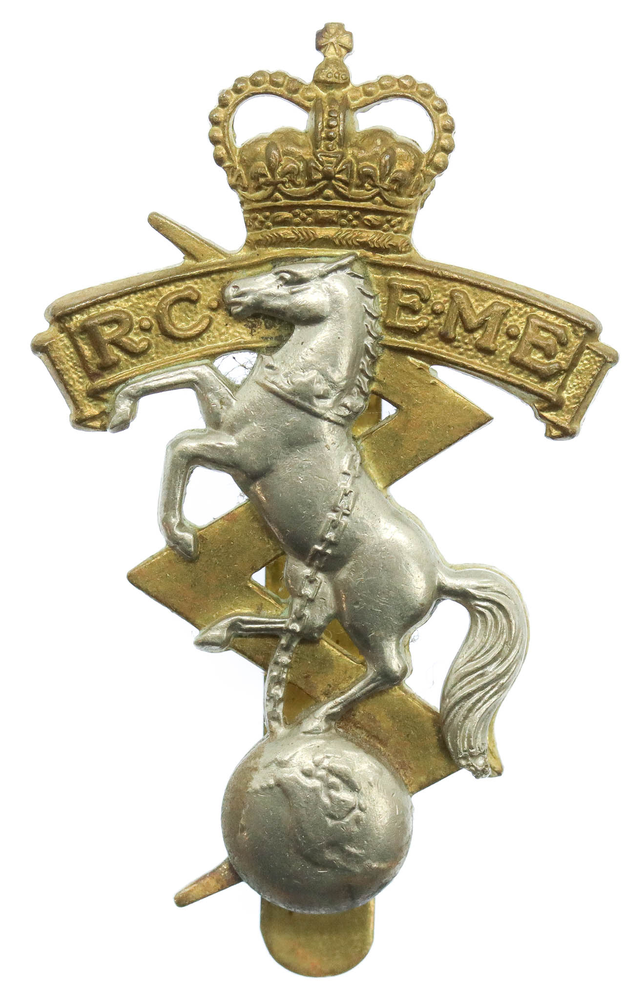 Royal Canadian Electrical & Mechanical Engineers (R.C.E.M.E.) Cap Badge - Queen's Crown
