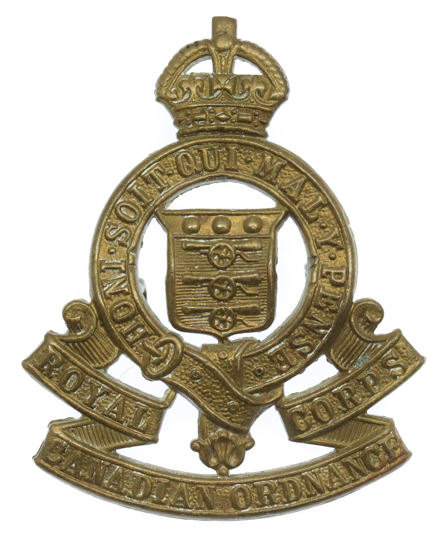 Royal Canadian Army Ordinance Corps Cap Badge - King's Crown
