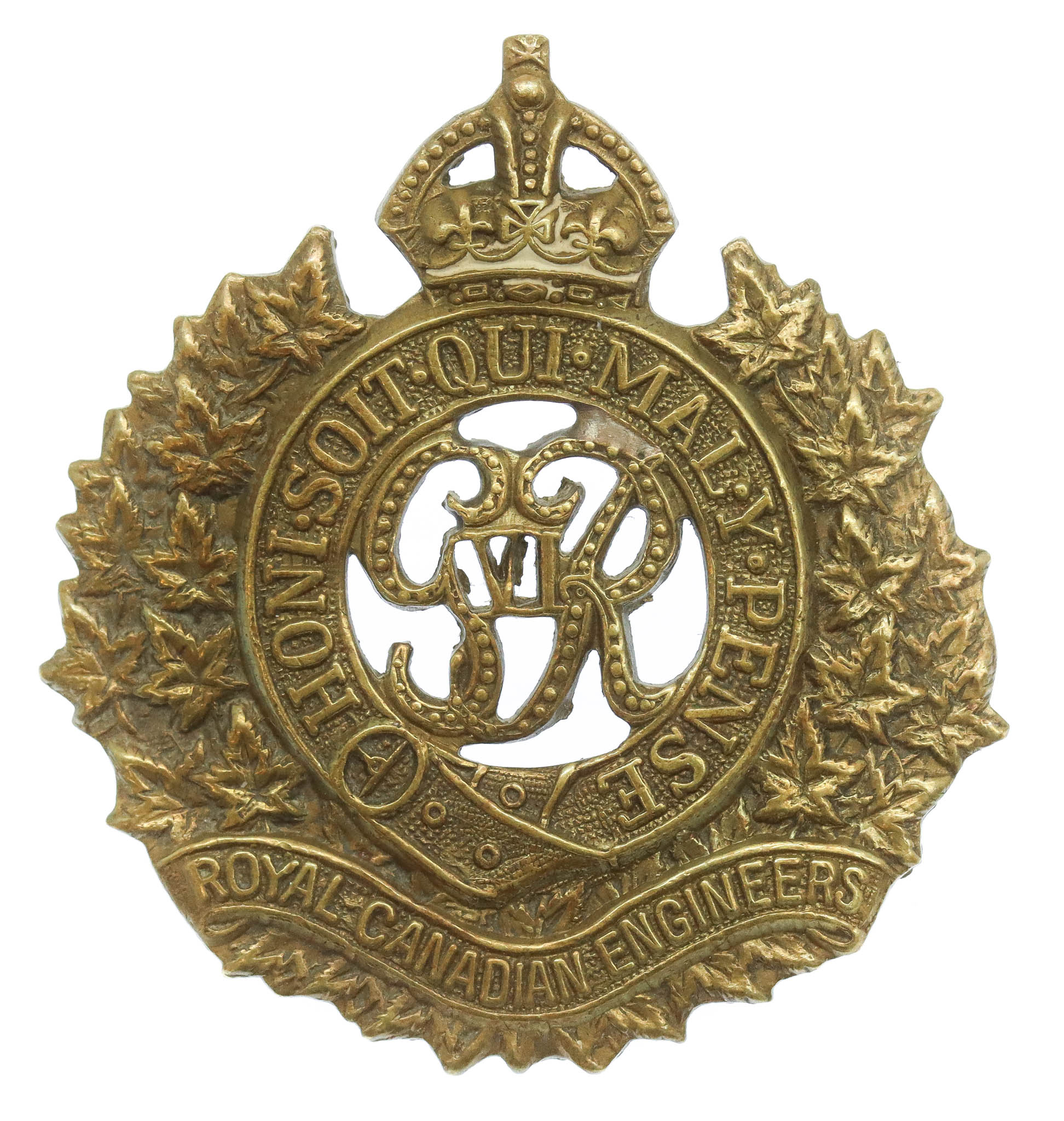 George VI Royal Canadian Engineers Cap Badge