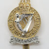 Queen's Royal Irish Hussars Anodised (Staybrite) Cap Badge - Queen's Crown