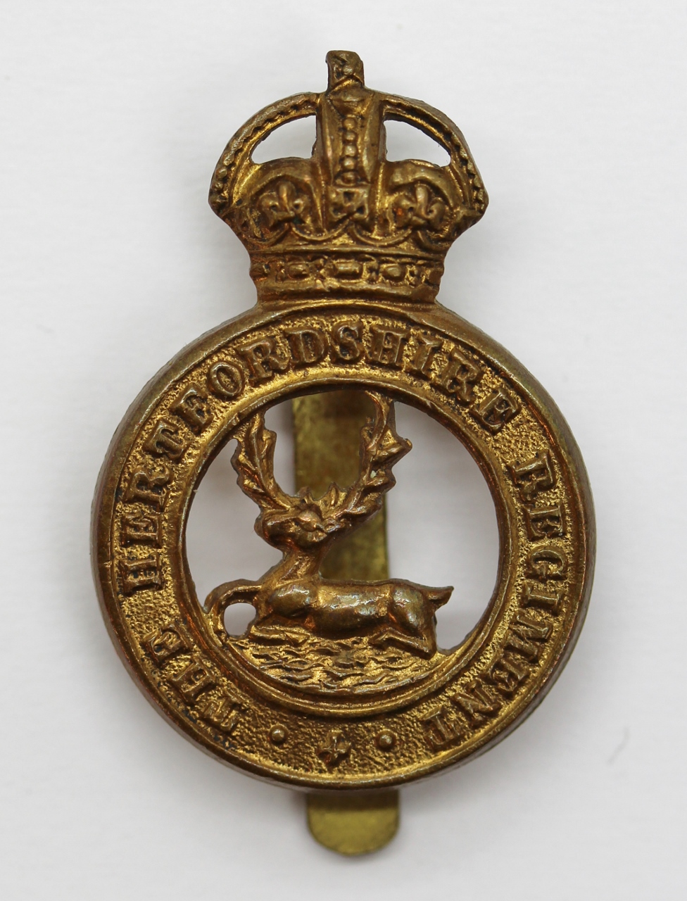 Hertfordshire Regiment Cap Badge - KIng's Crown