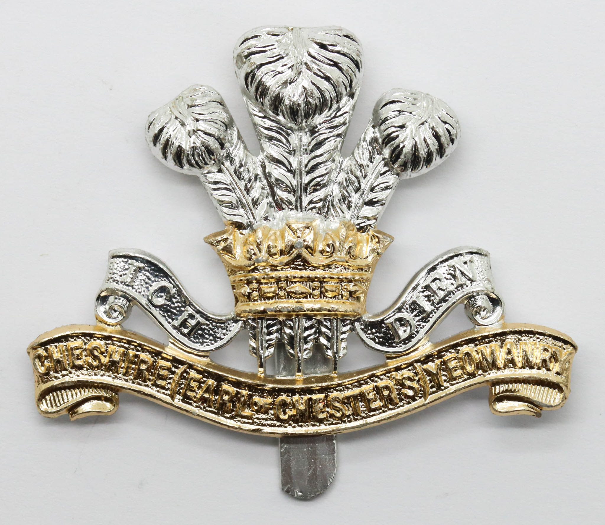 Cheshire (Earl of Chester's) Yeomanry Anodised (Staybrite) Cap Badge