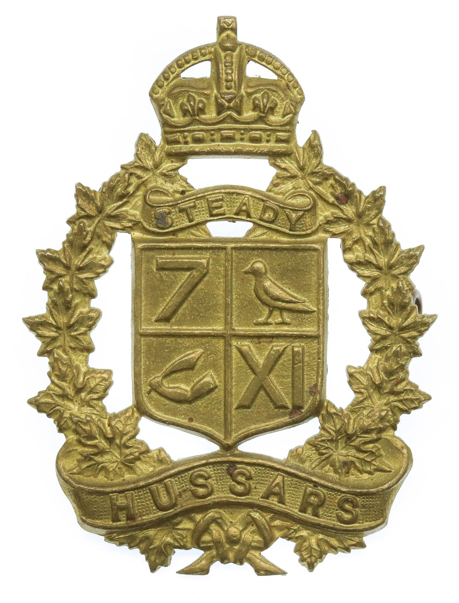 Canadian 7th/11th Hussars Cap Badge - King's Crown