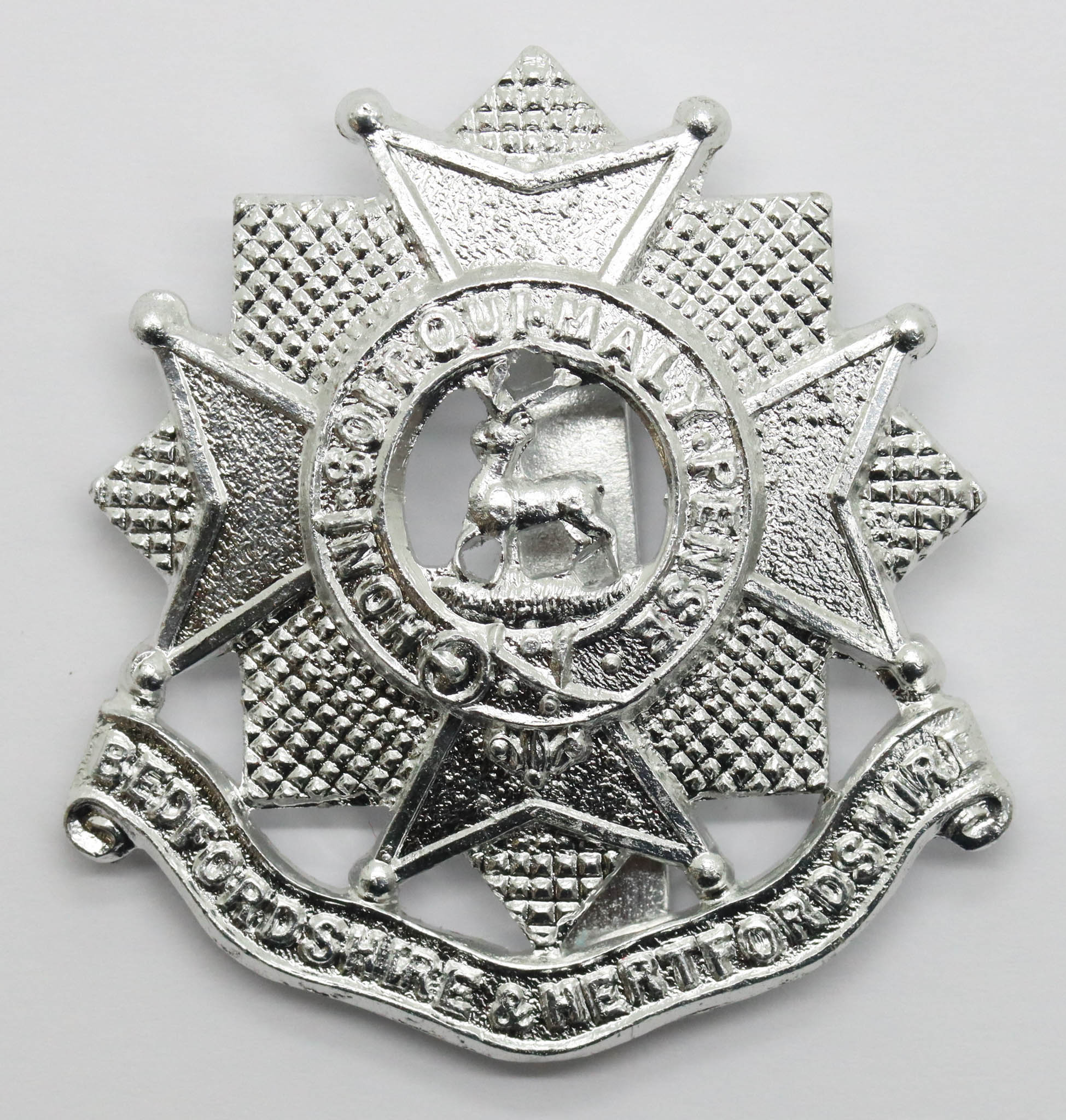 Bedfordshire & Hertfordshire Regiment Anodised (Staybrite) Cap Badge