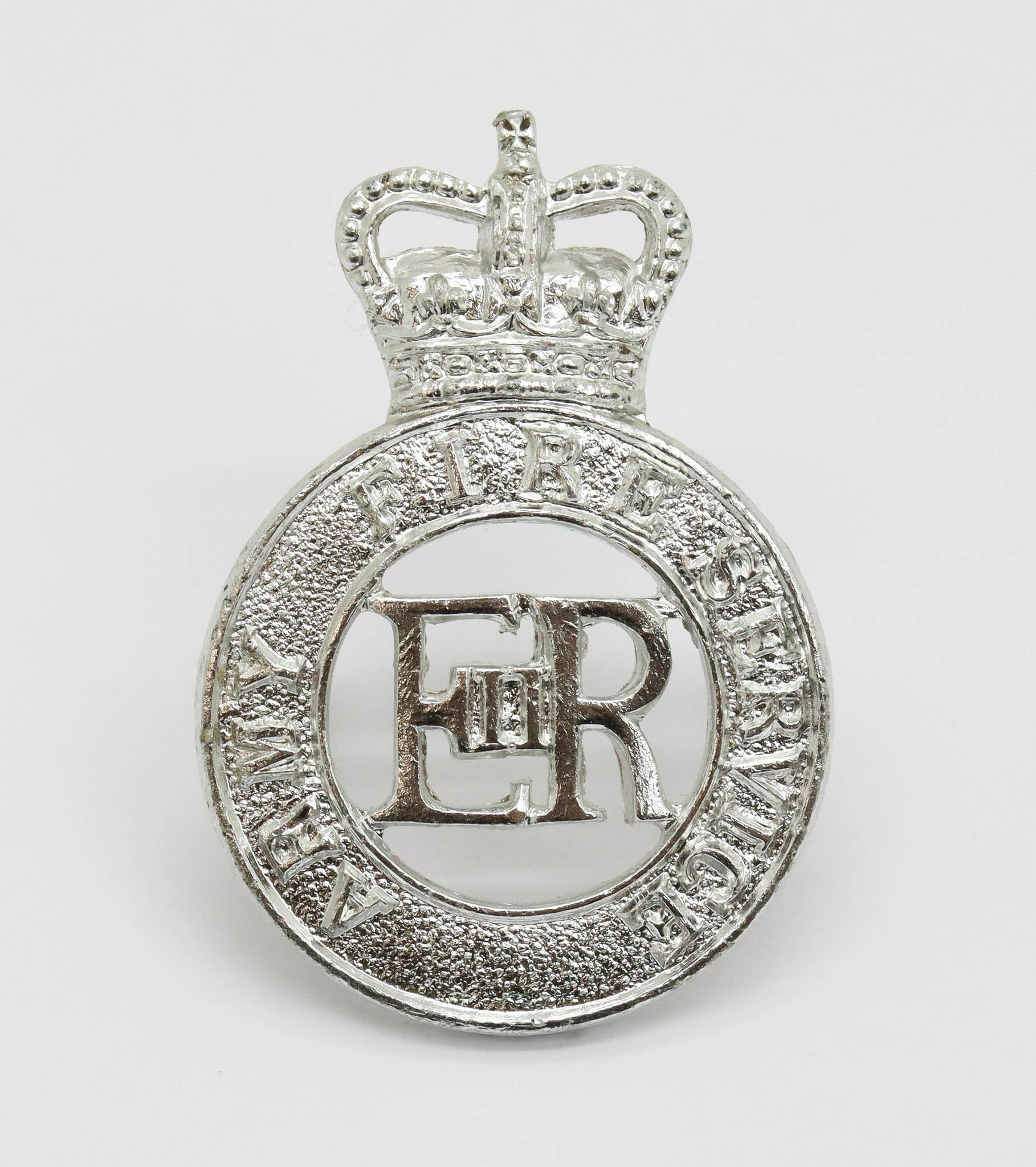 Army Fire Service Anodised (Staybrite) Cap Badge