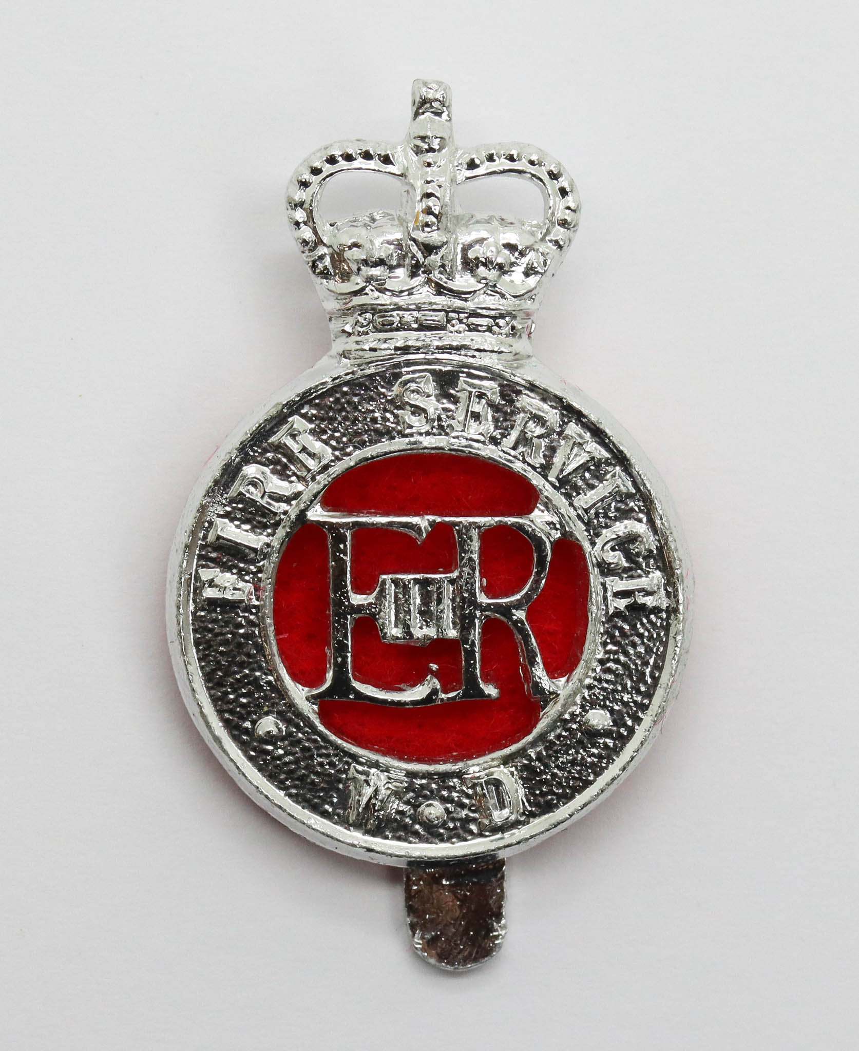 War Department Fire Service Anodised (Staybrite) Cap Badge