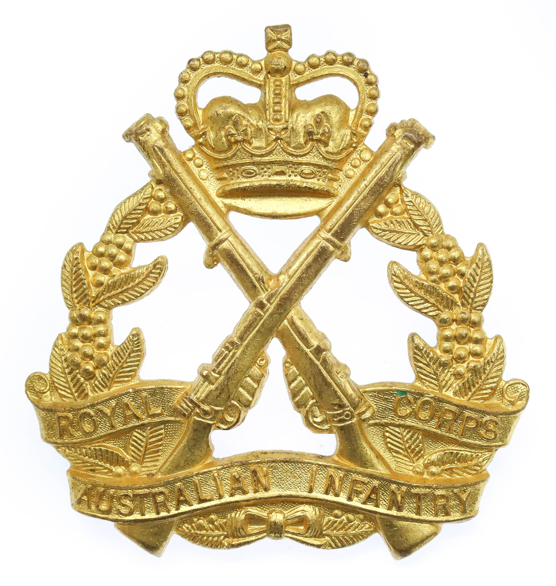 Royal Australian Infantry Corps Hat Badge - Queen's Crown