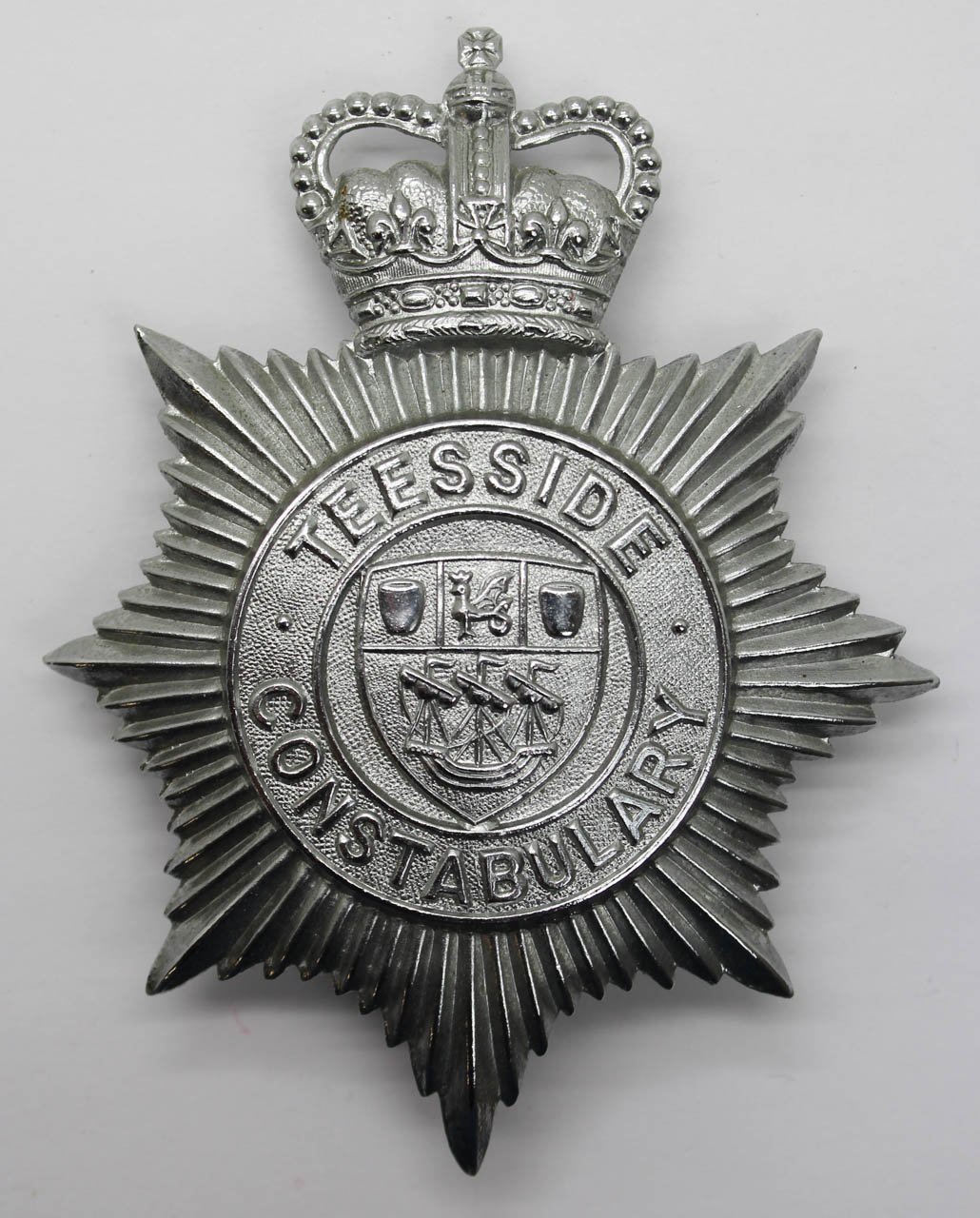 Teesside Constabulary Helmet Plate - Queens Crown