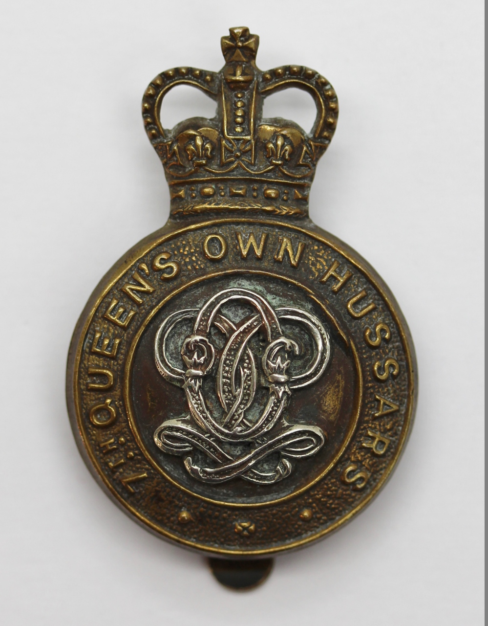 7th Queen's Own Hussars Cap Badge - Queen's Crown