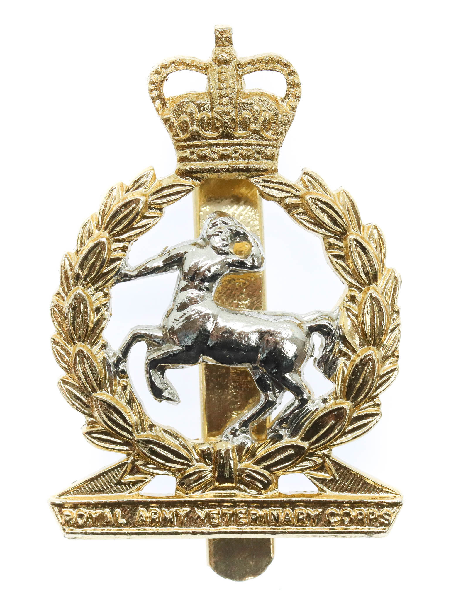 Royal Army Veterinary Corps (R.A.V.C.) Anodised (Staybrite) Cap Badge