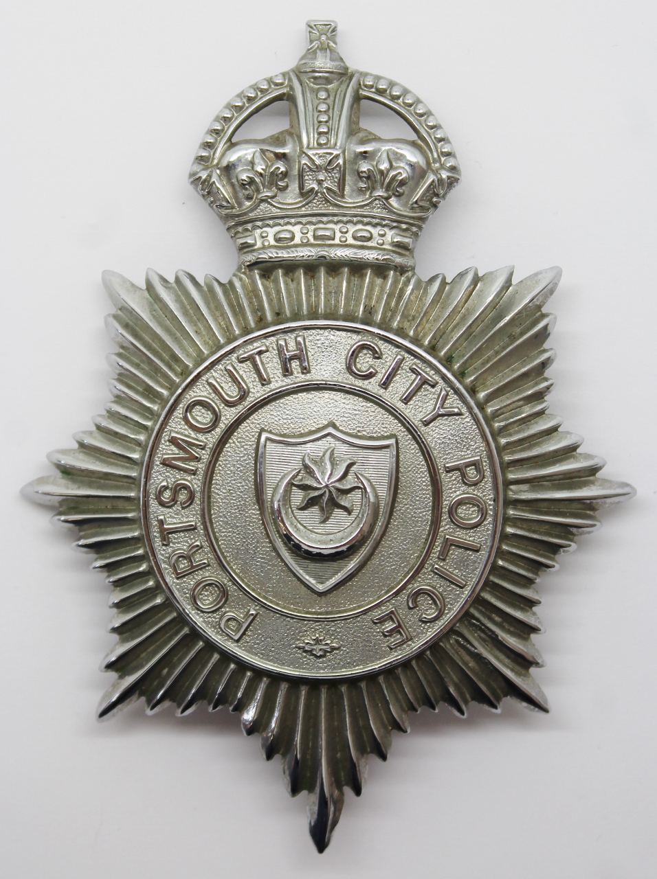 Portsmouth City Police Helmet Plate - King's Crown