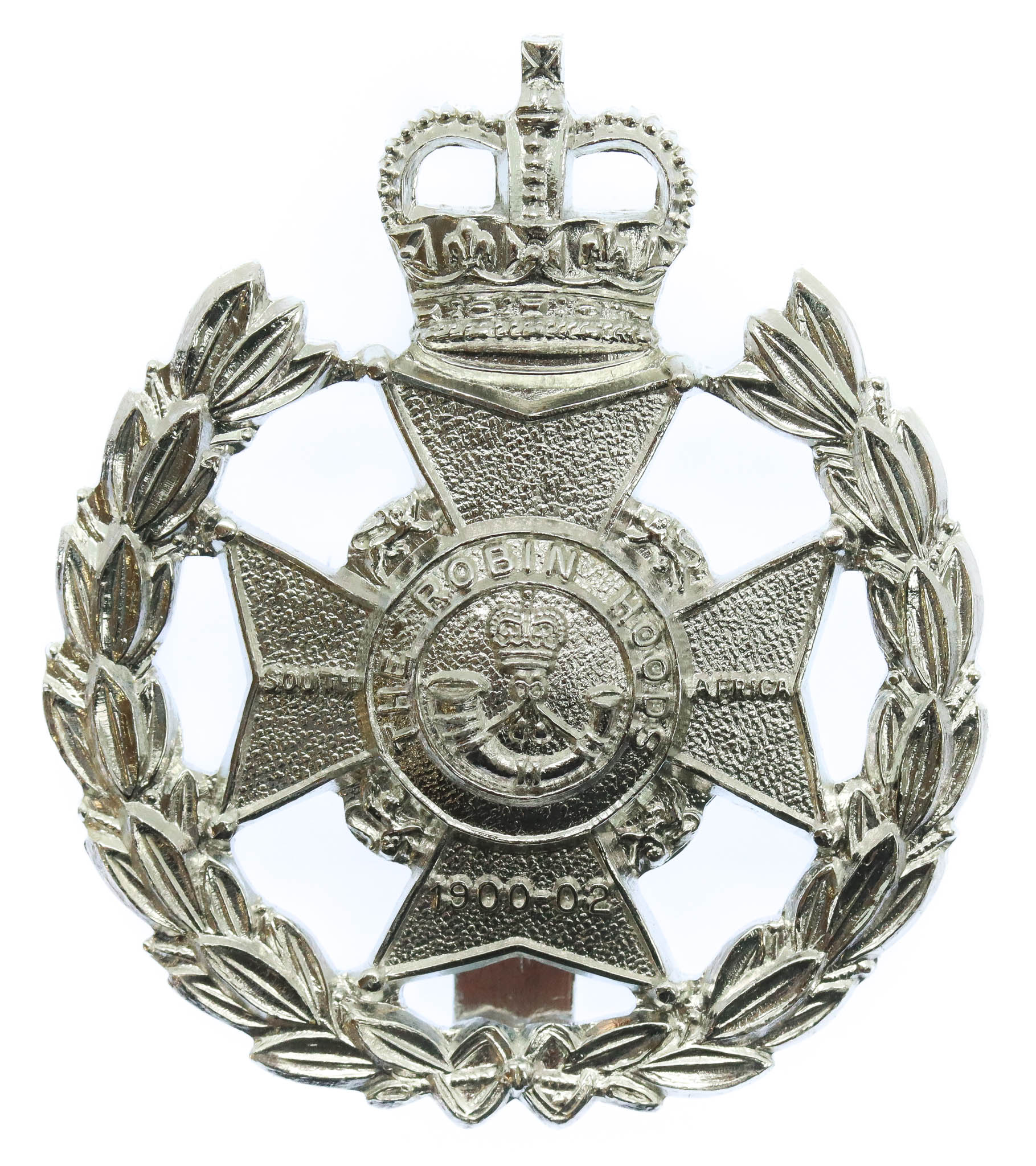 The Robin Hood Bn. Sherwood Foresters Anodised (Staybrite) Cap Badge