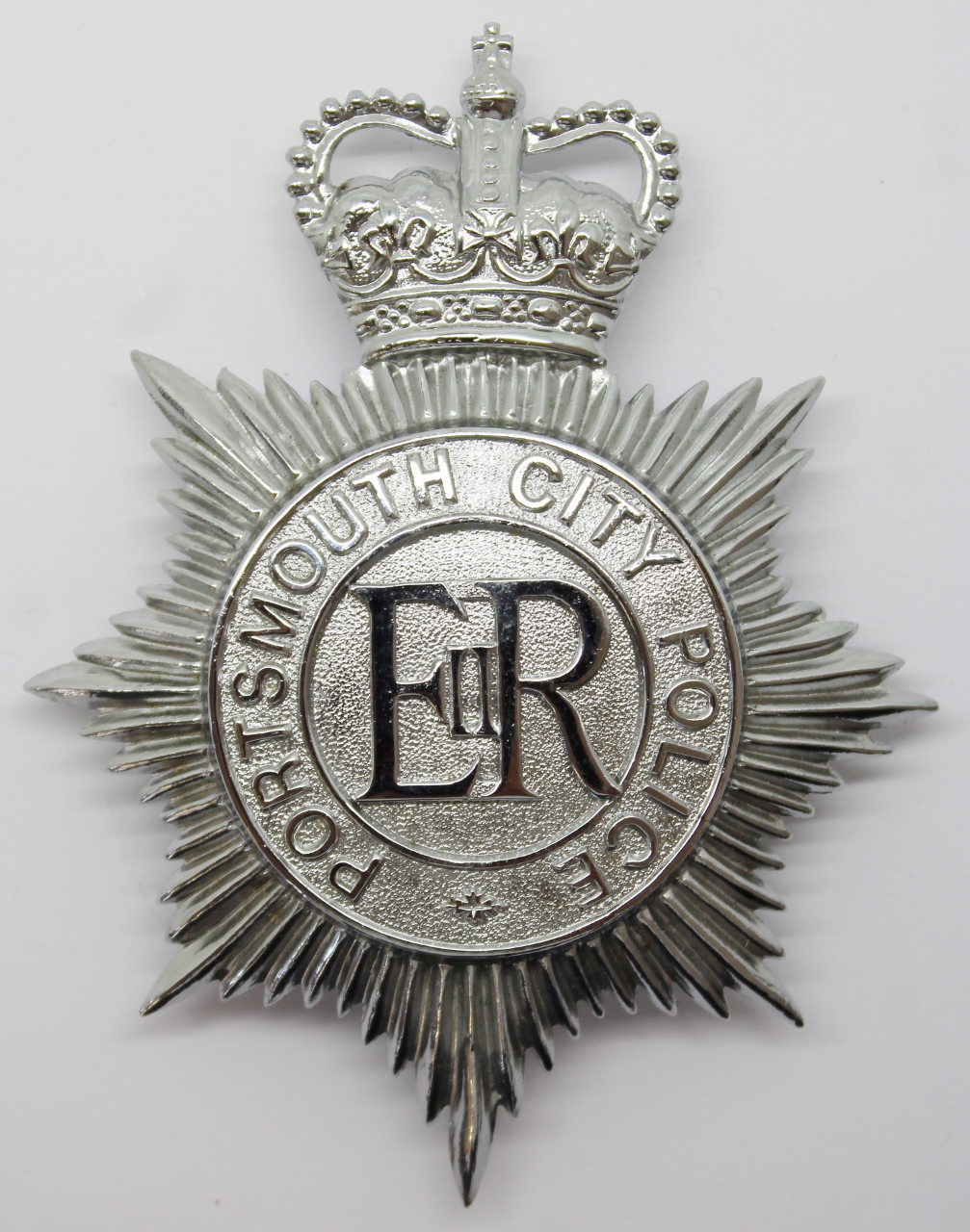 Portsmouth City Police Helmet Plate - Queen's Crown