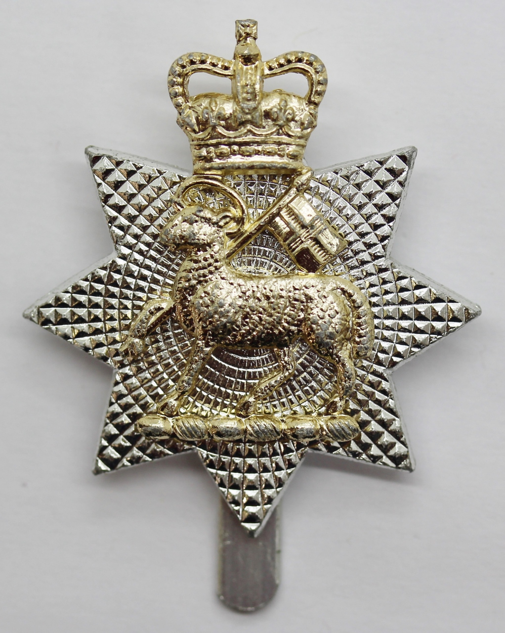 The Queen's Royal Surrey Regiment Anodised (Staybrite) Cap Badge