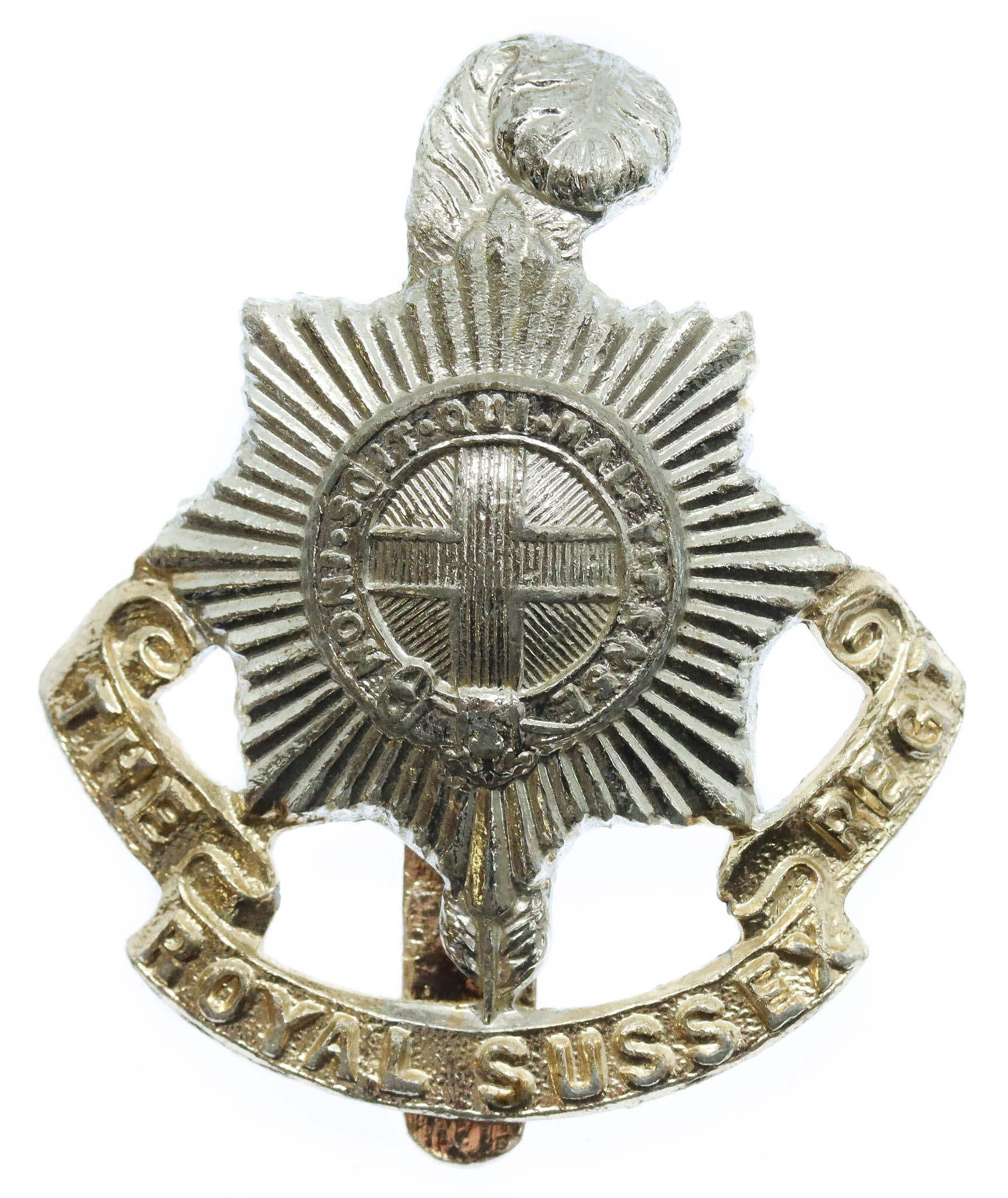 Royal Sussex Regiment Anodised (Staybrite) Cap Badge