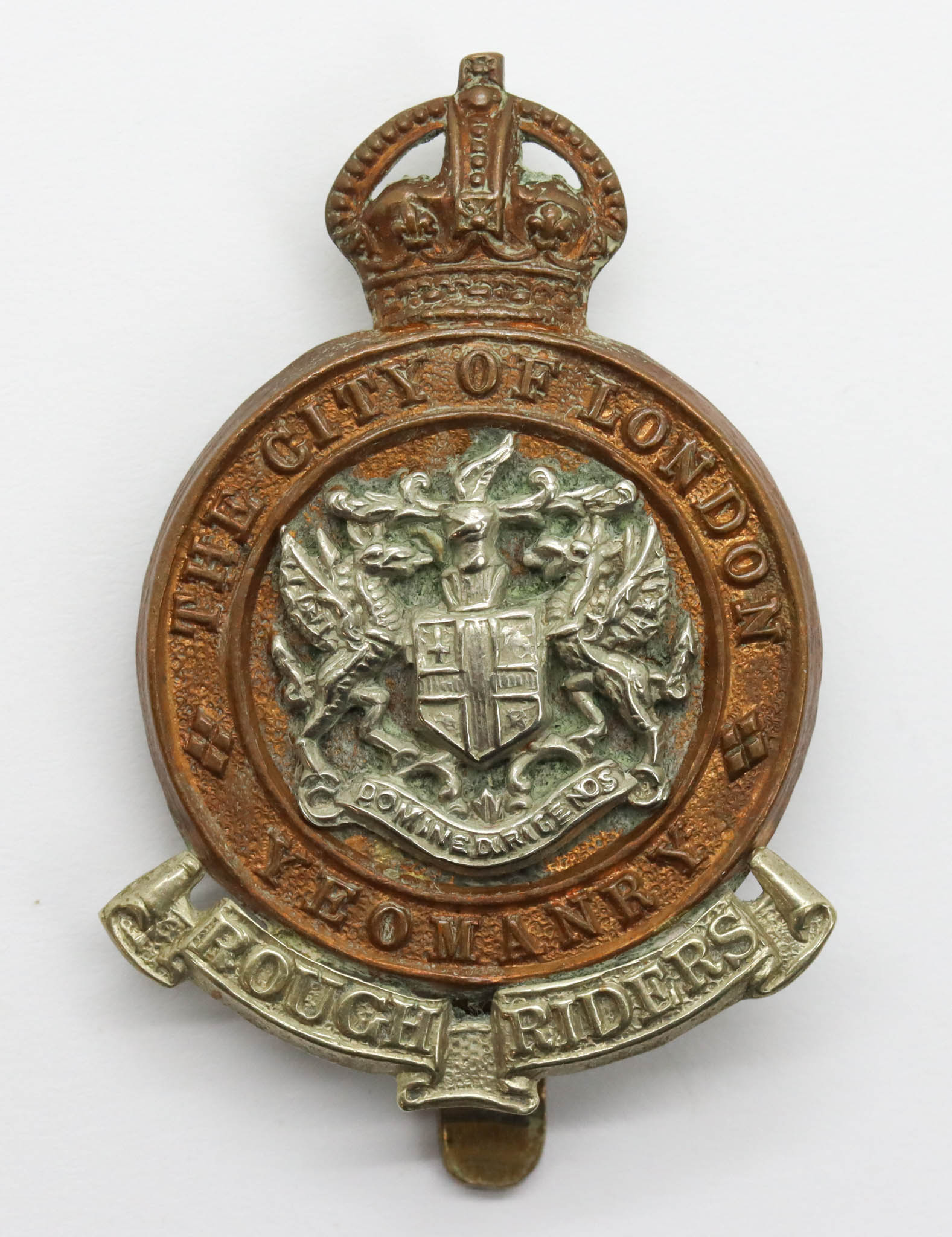 City of London Yeomanry (Rough Riders) Cap Badge - King's Crown