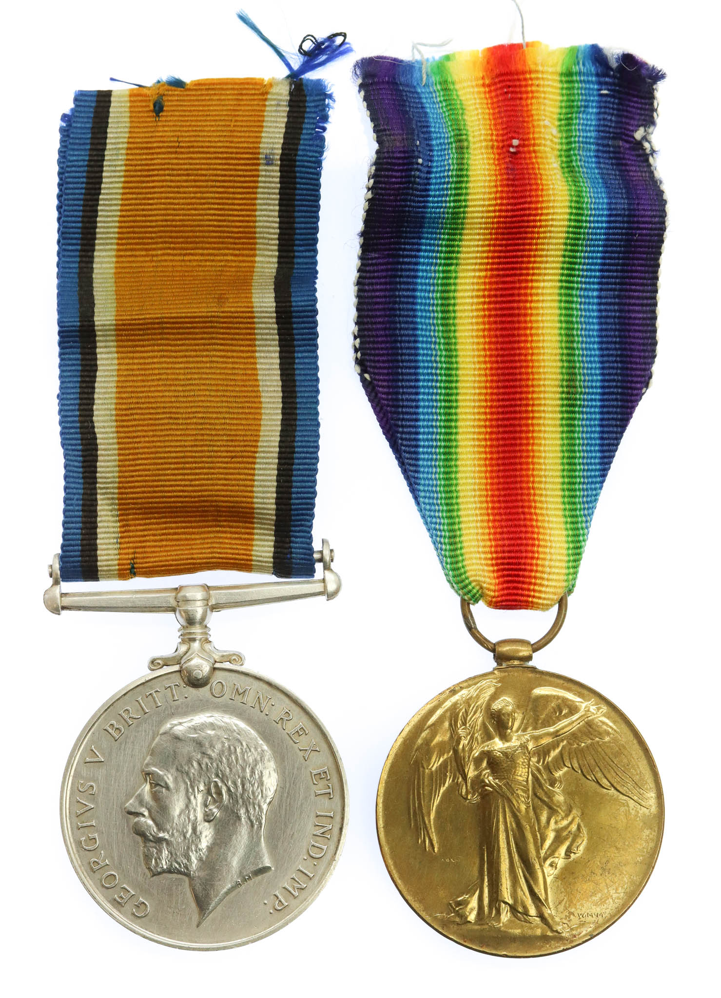 WW1 British War & Victory Medal Pair - Pte. F.V. Wilding, Machine Gun Corps