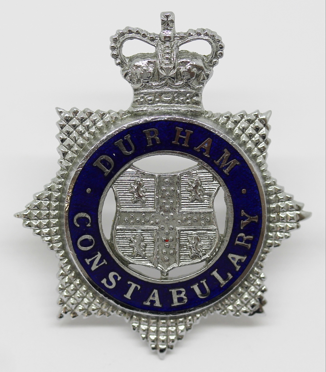 Durham Constabulary Senior Offier's Enamelled Cap Badge - Queen's Crown