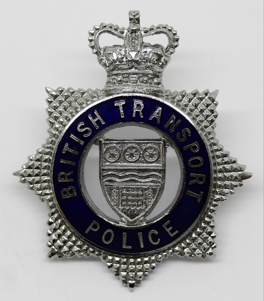 British Transport Police (B.T.P.) Senior Officer's Enamelled Cap Badge - Queen's Crown
