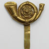 King's Own Yorkshire Light Infantry (K.O.Y.L.I.) WWI All Brass Economy Cap Badge