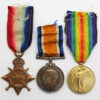 WW1 1914-15 Star Medal Trio - A.Cpl. W.F.N. Johnson, Royal Field Artillery - Wounded