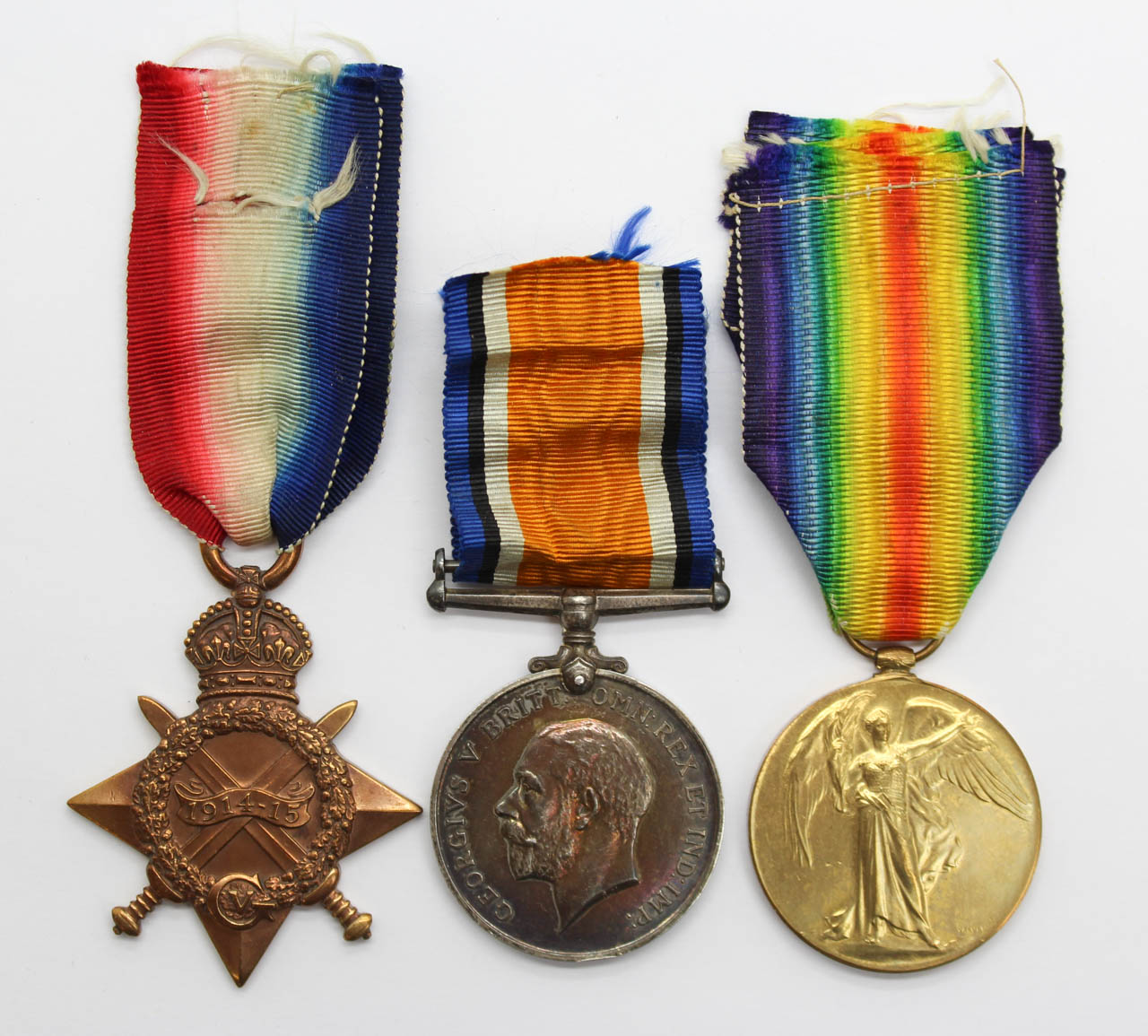 WW1 1914-15 Star Medal Trio - A.Cpl. W.F.N. Johnson, Royal Field Artillery - Wounded