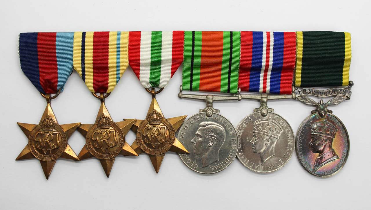 WW2 and Territorial Efficiency Medal Group of Six - Gnr. L. Anker, Royal Artillery
