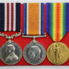 WW1 Military Medal, British War & Victory Medal Group of Three - Pte. A.G. Hunter, 18th Bn. Machine Gun Corps - Wounded