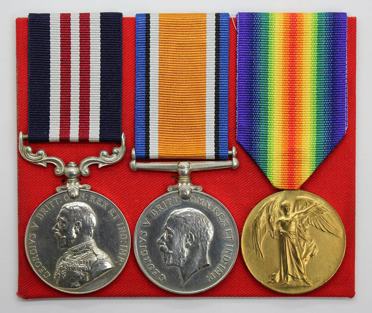 WW1 Military Medal, British War & Victory Medal Group of Three - Pte. A.G. Hunter, 18th Bn. Machine Gun Corps - Wounded