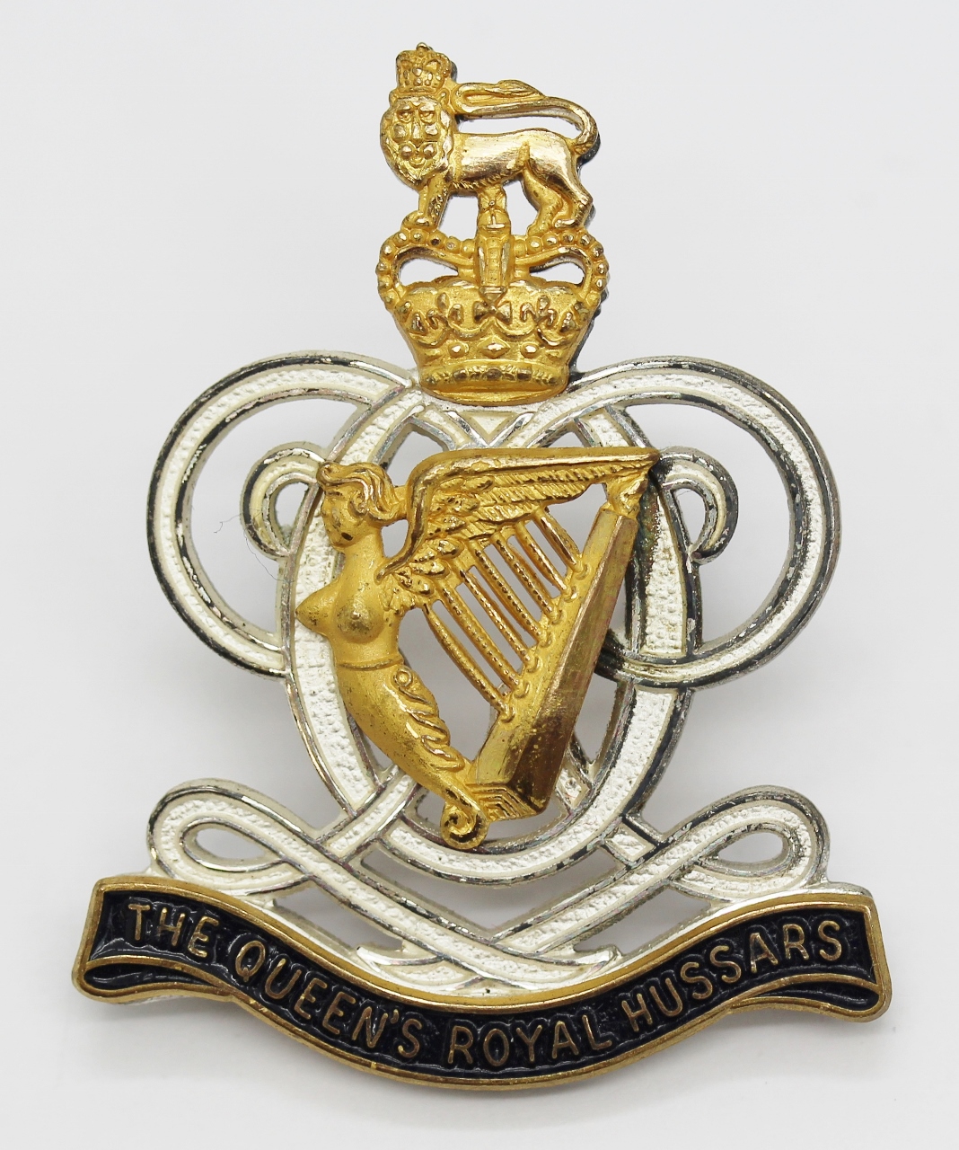 The Queen's Royal Hussars Officer's Cap Badge