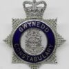Gwynedd Constabulary Senior Officer's Enamelled Cap Badge - Queen's Crown