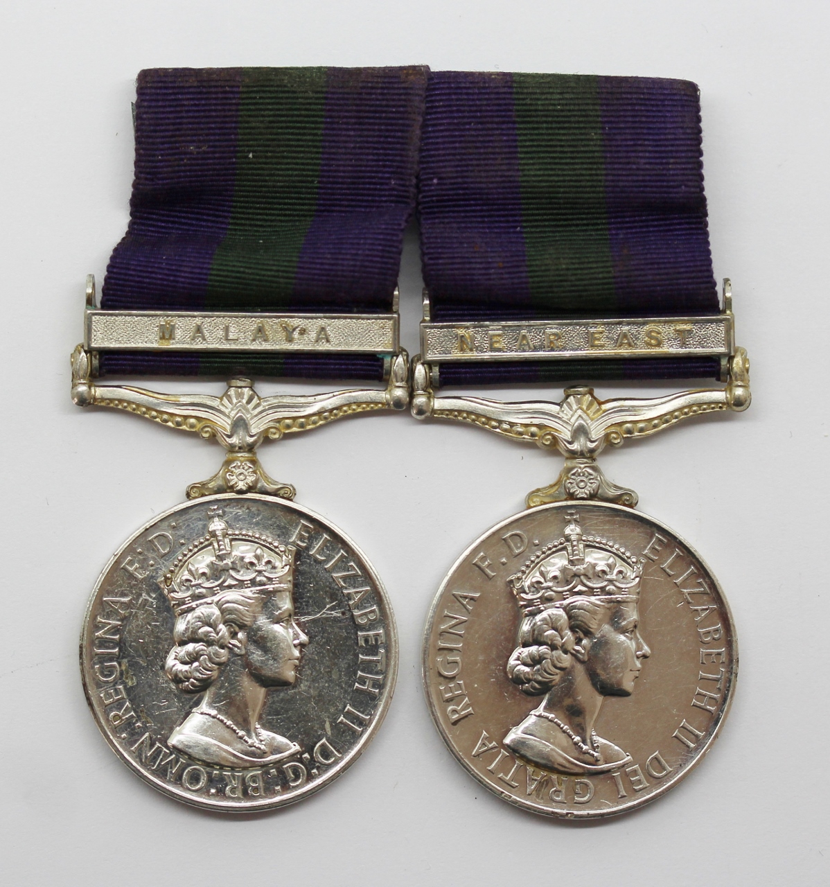 General Service Medal (Clasp - Malaya) and General Service Medal (Clasp - Near East) Double Issue Medal Pair - Pte. J. Smith, West Yorkshire Regiment