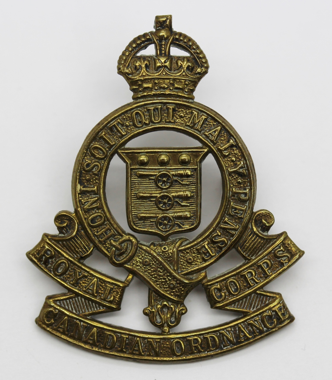 Royal Canadian Ordnance Corps Cap Badge - King's Crown