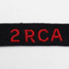2nd Royal Canadian Artillery (2 RCA) Cloth Shoulder Title
