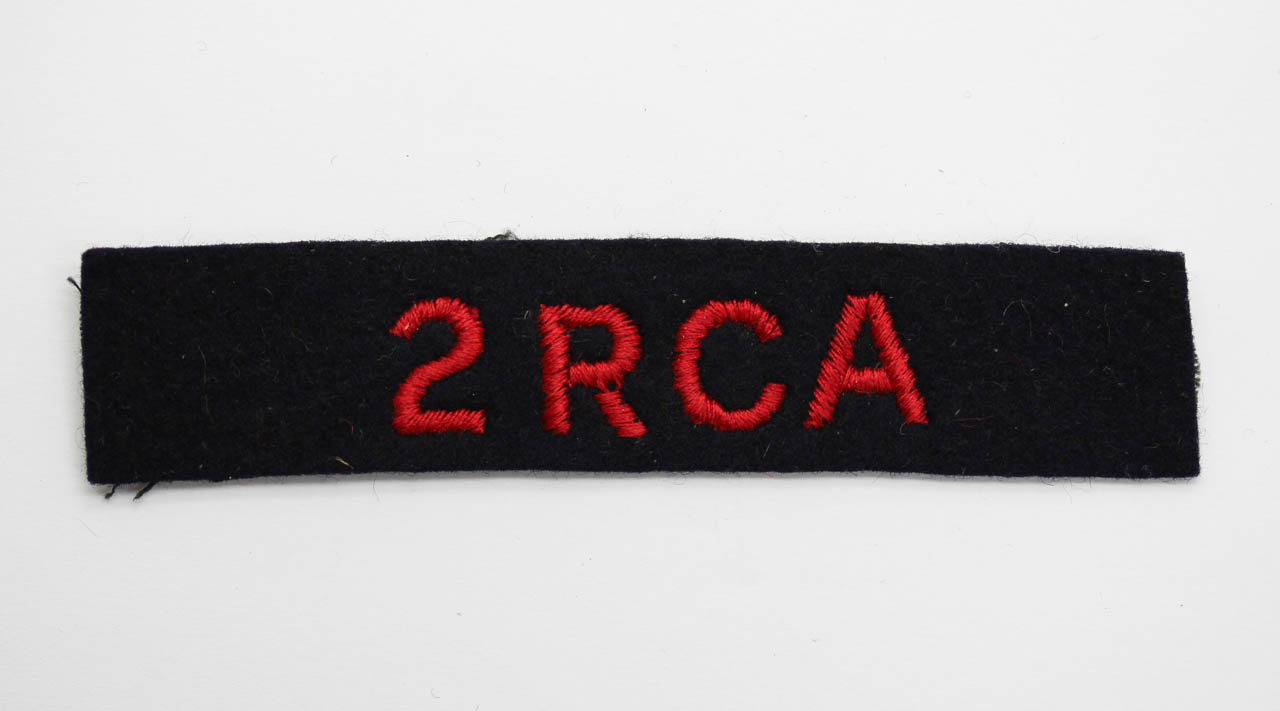 2nd Royal Canadian Artillery (2 RCA) Cloth Shoulder Title