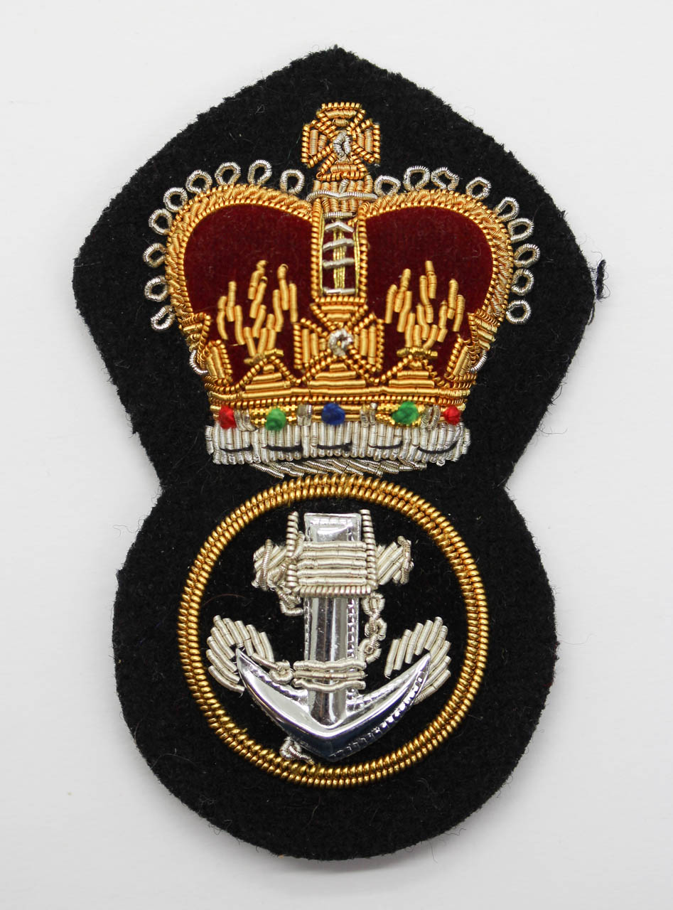 Royal Navy Petty Officer's Bullion Cap Badge - Queen's Crown