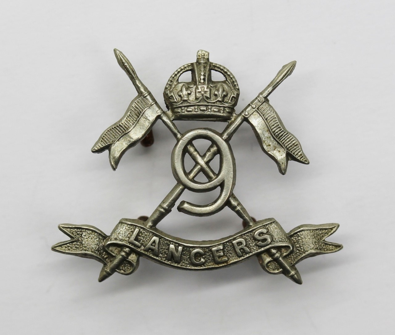 9th Lancers Collar Badges - King's Crown