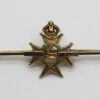 Notts & Derby Regiment (Sherwood Foresters) 9ct Gold & Enamel Sweetheart Brooch - King's Crown